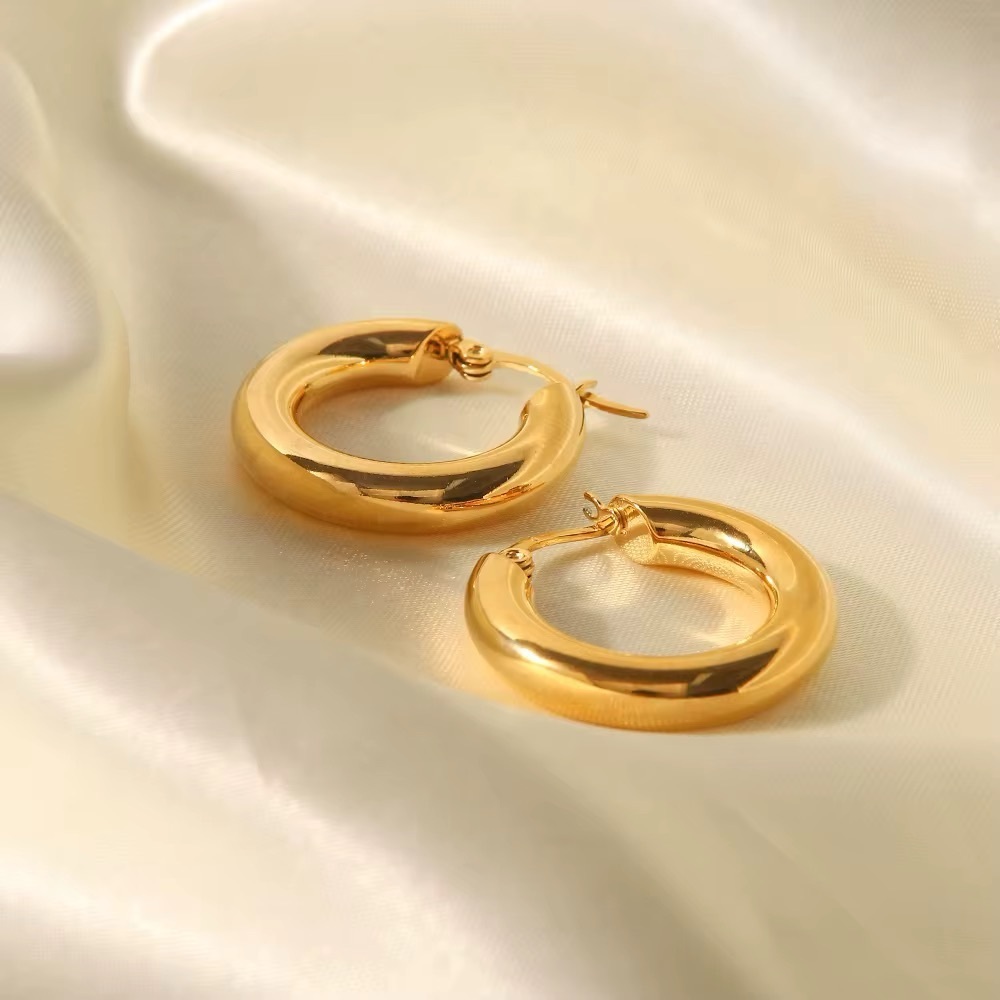 18K Gold Plated Hoop Earrings